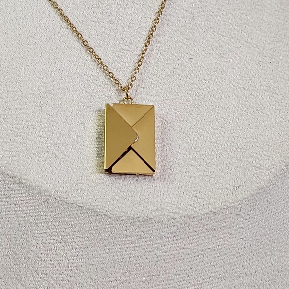 Gold Letter Envelope Love Note Necklace - Picture 5 of 7